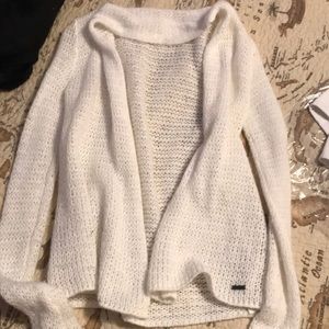 Hollister white cardigan